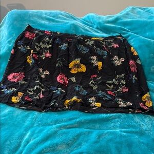 Old Navy Black Floral Mini Skirt